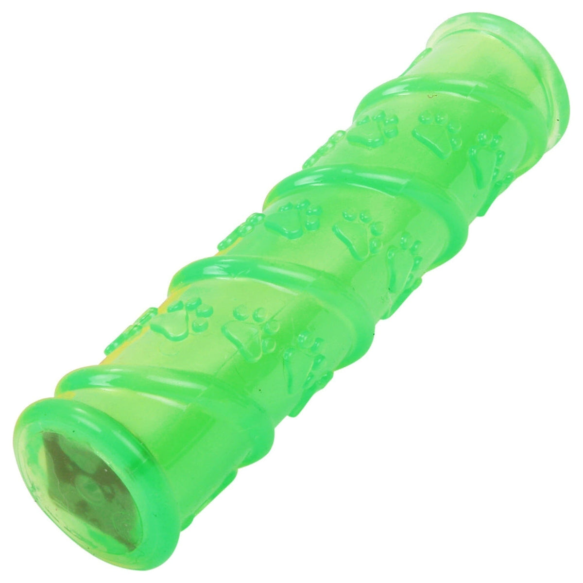 Juguete para perros Pet Life ® 'Glow-Stick' de TPR con luz LED, chirriador y mordedor