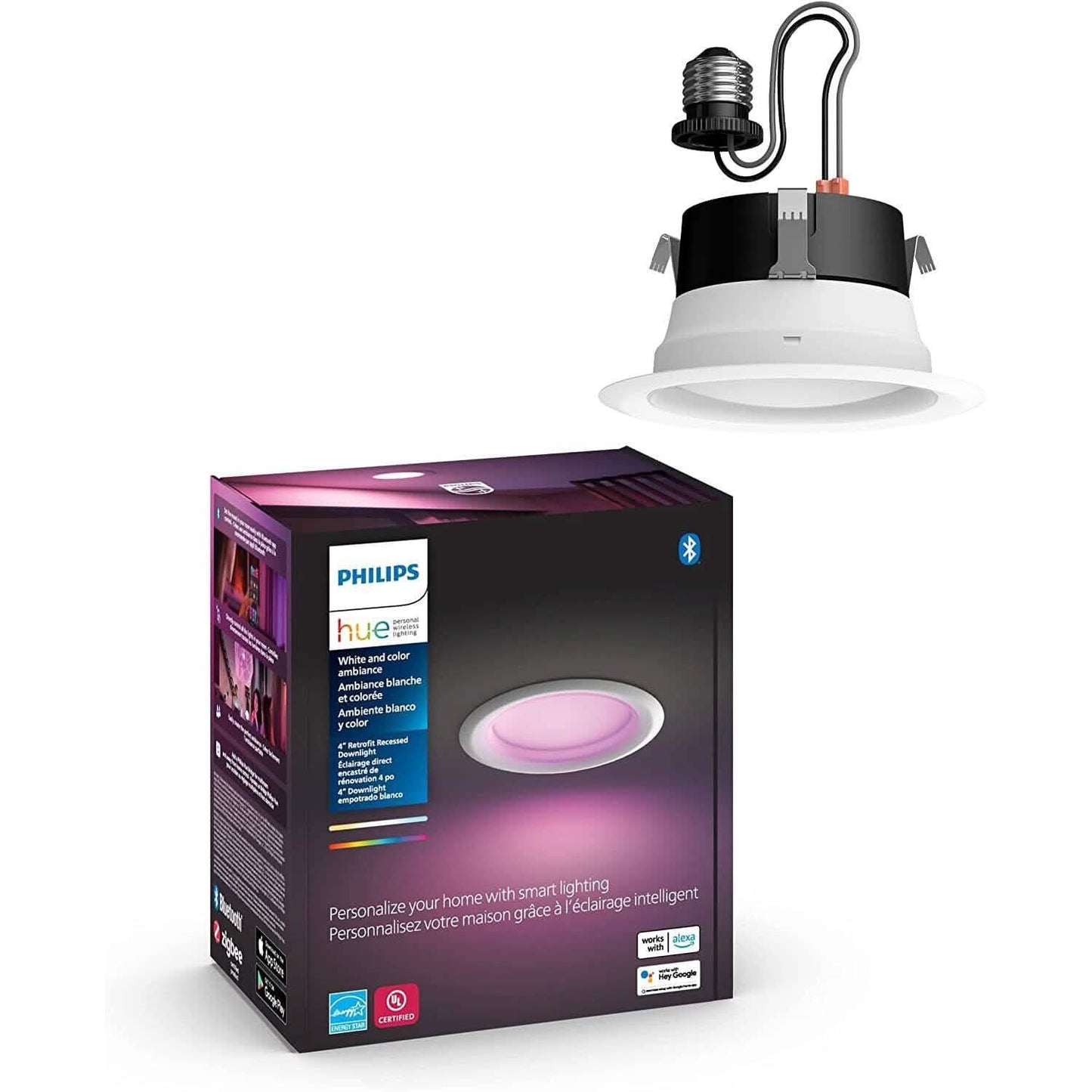 Philips Hue White and Color Ambiance Extra Bright High Lumen Dimmable 4" LED