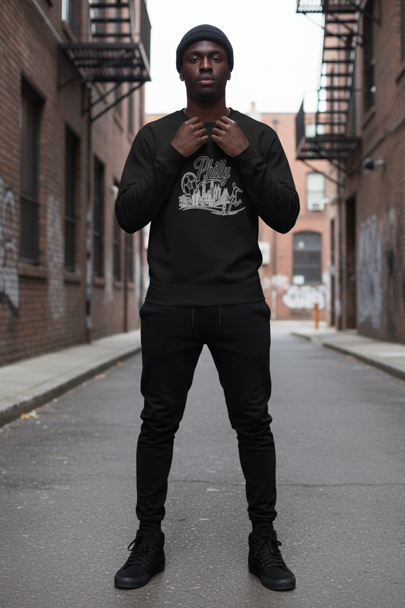 Philly Skyline Soccer Sweatshirt | Philadelphia City Pride Unisex