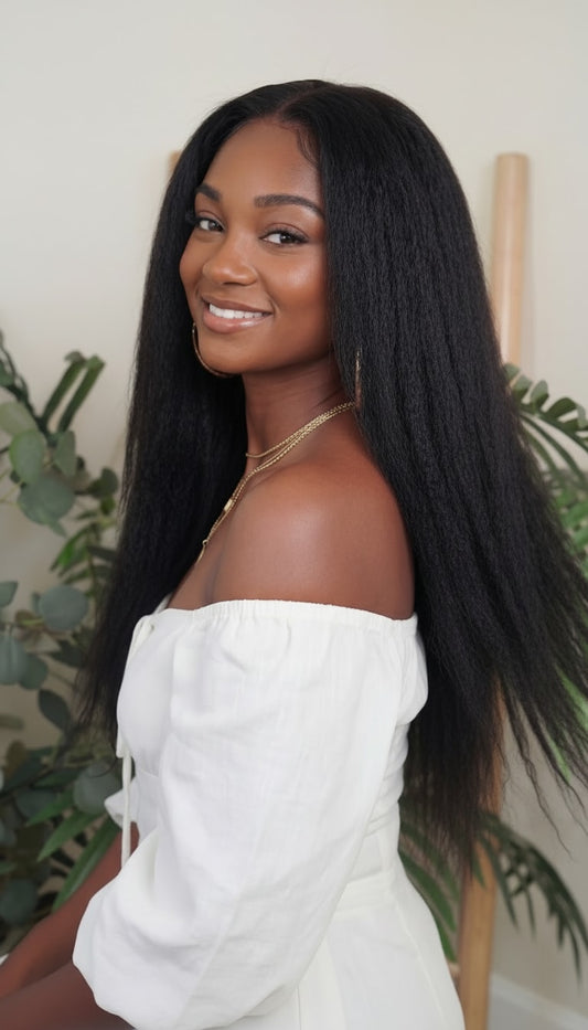 Paquete de cabello liso con textura afro rizada