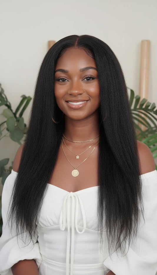 Paquete de cabello liso con textura afro rizada