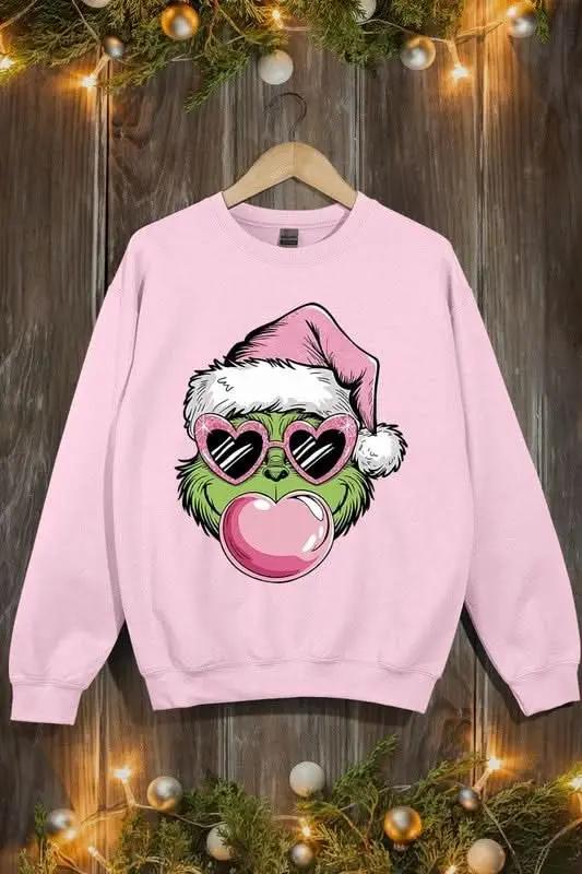 Sudadera - Estampado del Grinch Rosa - Ajuste Cómodo para el Día a Día