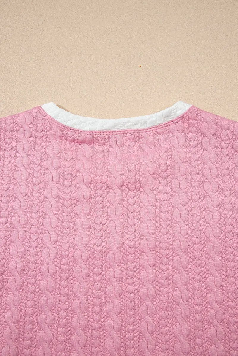 Dresses Love Salve Pink Textured Set Women's Daily Casual Tee & Skirt Set - Cute & Comfy