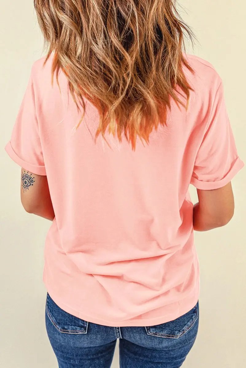 T-Shirts Love Salve Pink Easter Bunny Tee Women's Casual Graphic T-Shirt Soft & Comfy