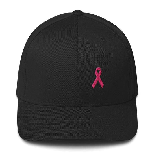 Pink Ribbon Fitted Hat - Breast Cancer Awareness Hat