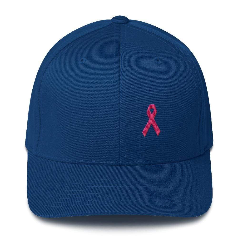 Pink Ribbon Fitted Hat - Breast Cancer Awareness Hat