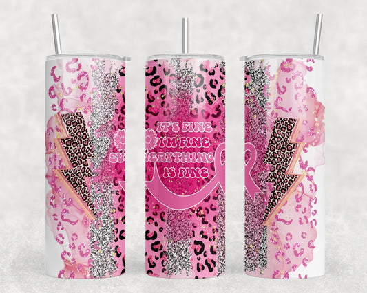 Pink Ribbon |Skinny Tumbler|Optional Bluetooth Speaker| Speaker Color Varies by Rowdy Ridge Co