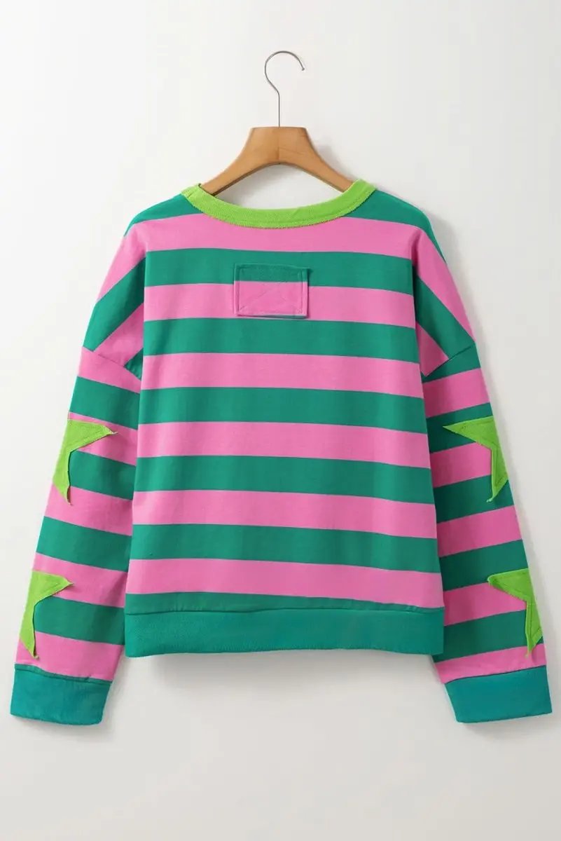 Sweatshirts & Hoodies Women's Sweatshirt - Pink Star Graphic - Casual & Comfortable Pullover