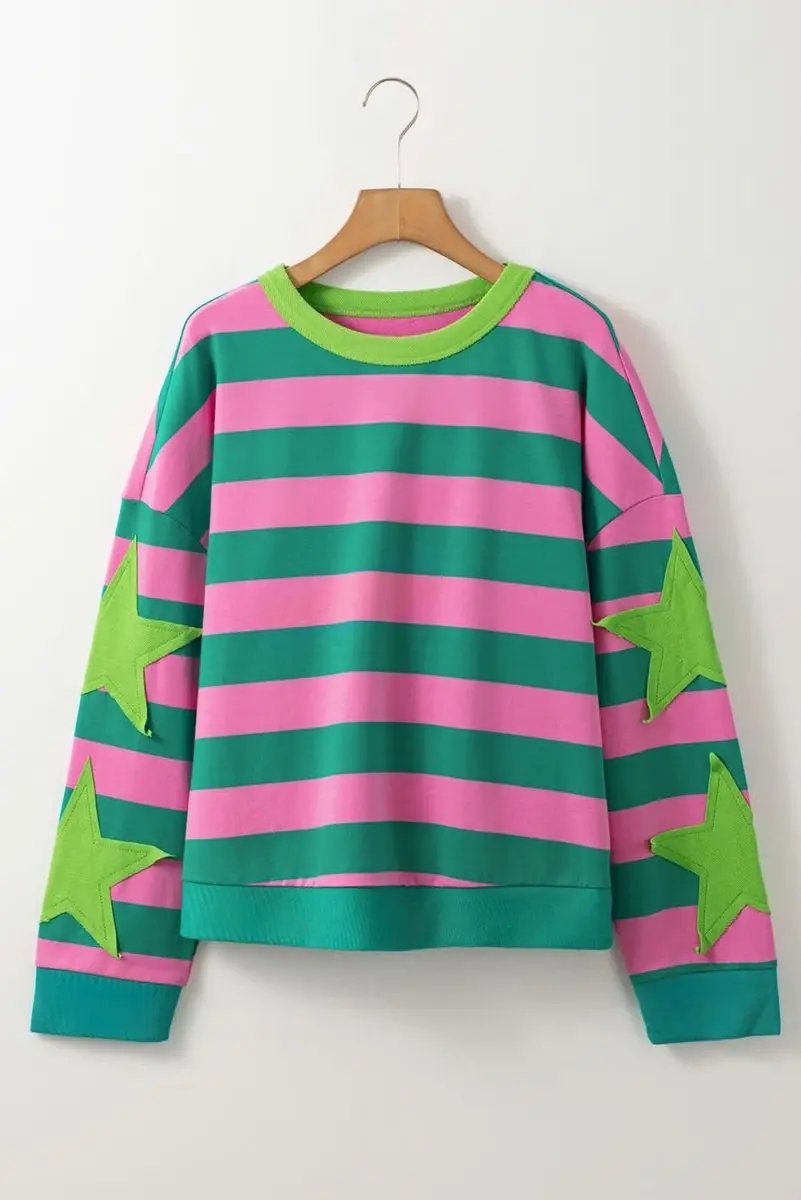 Sweatshirts & Hoodies Women's Sweatshirt - Pink Star Graphic - Casual & Comfortable Pullover