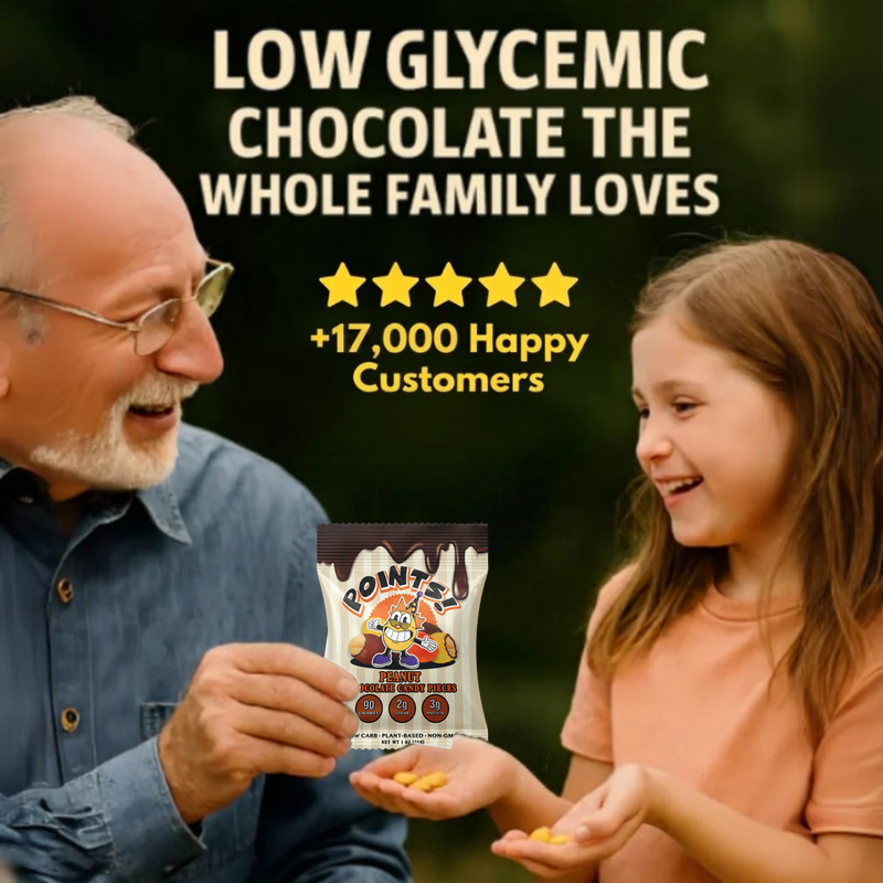 Caramelos de chocolate con maní de bajo índice glucémico