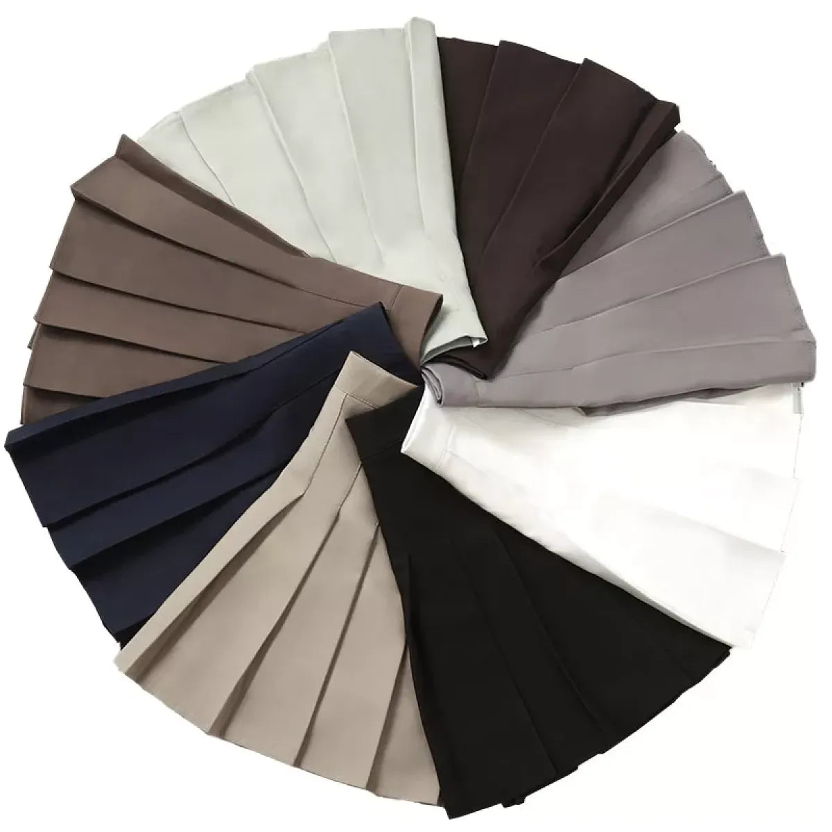 Harajuku Kawaii Fashion Korean Style Y2K Aesthetic Neutral Colors Pleated Tennis Skirt