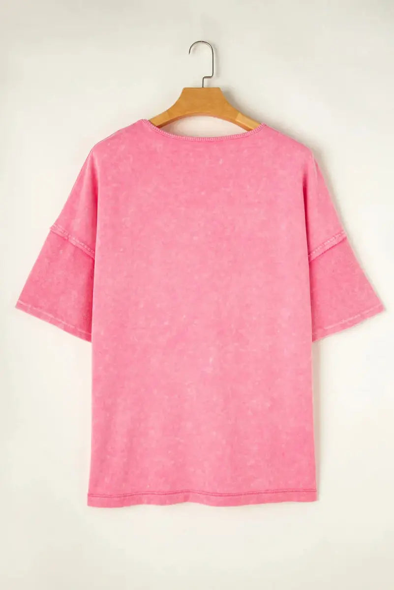T-Shirts Trendsi Plus Size Tee Women's Casual Round Neck Cotton Blend T-Shirt - Comfortable & Washable