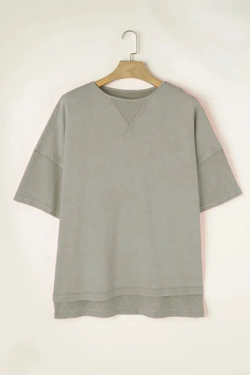 T-Shirts Trendsi Plus Size Tee Women's Casual Round Neck Cotton Blend T-Shirt - Comfortable & Washable