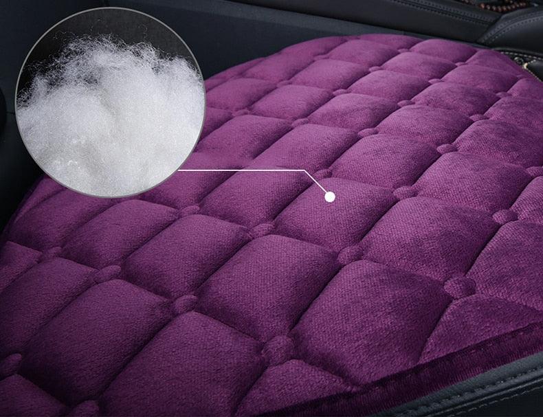 Plush Car Seat Covers Front Rear Full Set Choose Car Seat Cushion Car Memory Foam Heightening Seat Cushion Plush Seat Pad Protector Car Accessories  Lower Back Pain Relief Cushion Anti-Slip