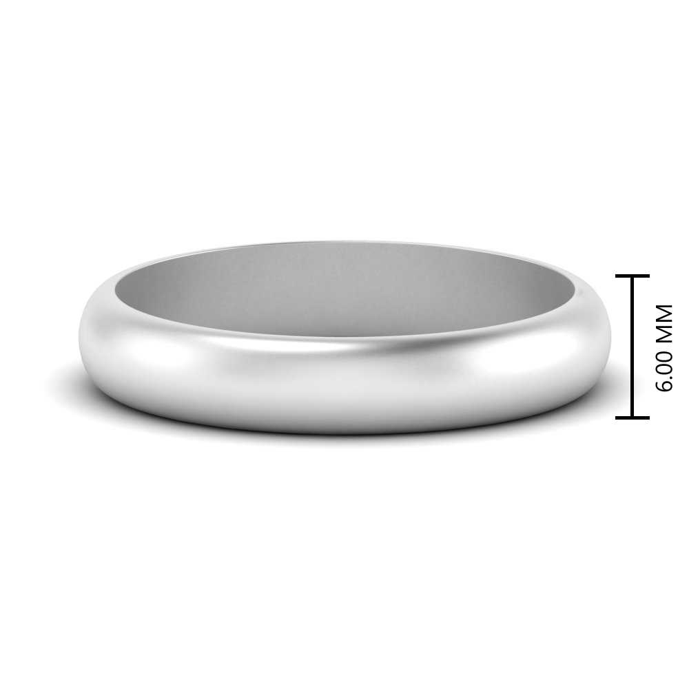 Low Dome 6mm Men Wedding Band