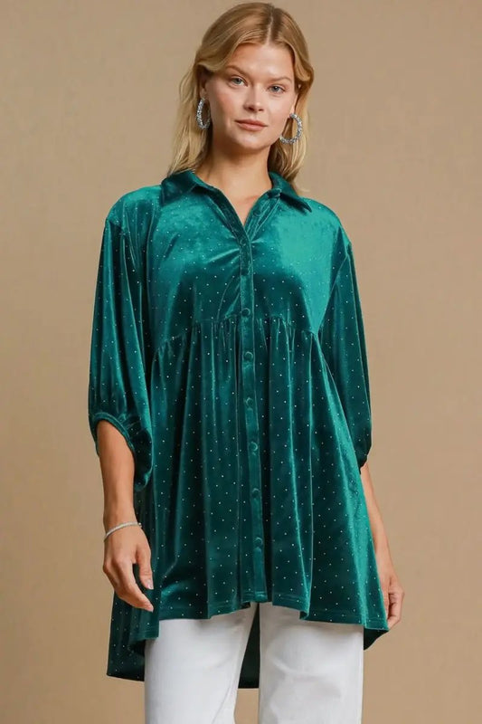 Shirts Trendsi Polka Dot Shirt Women's Casual Top USA Shipped Button-Up
