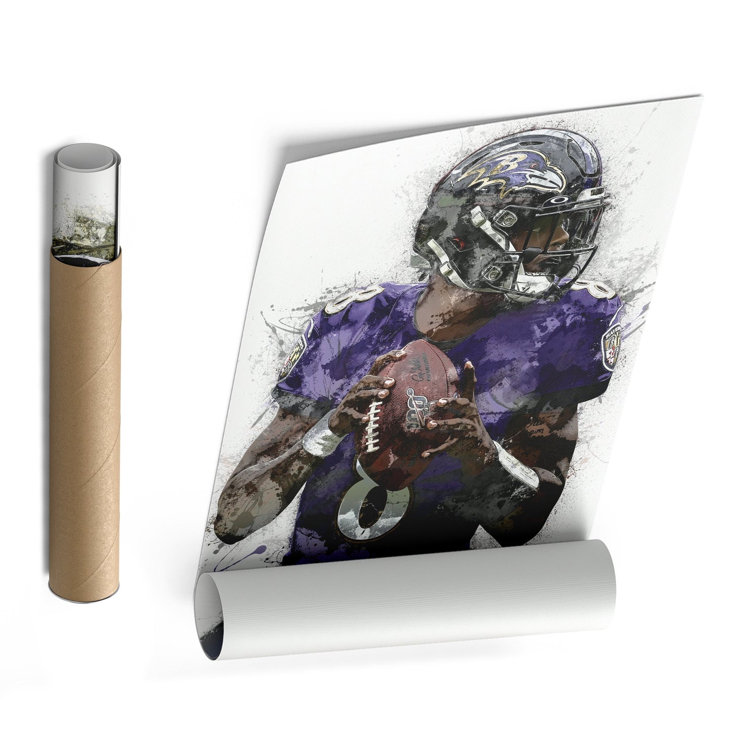 Lienzo de Lamar Jackson – Decoración de Pared de los Baltimore Ravens