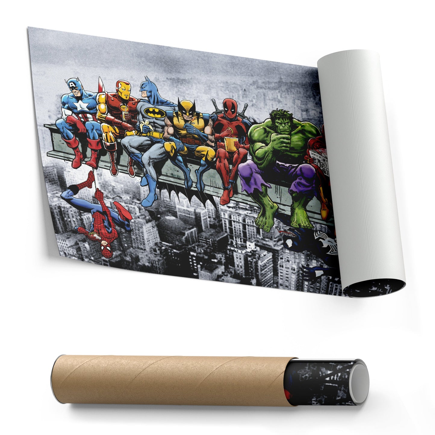 Superheroes Skyscraper Canvas – Marvel & DC Wall Art for Kids