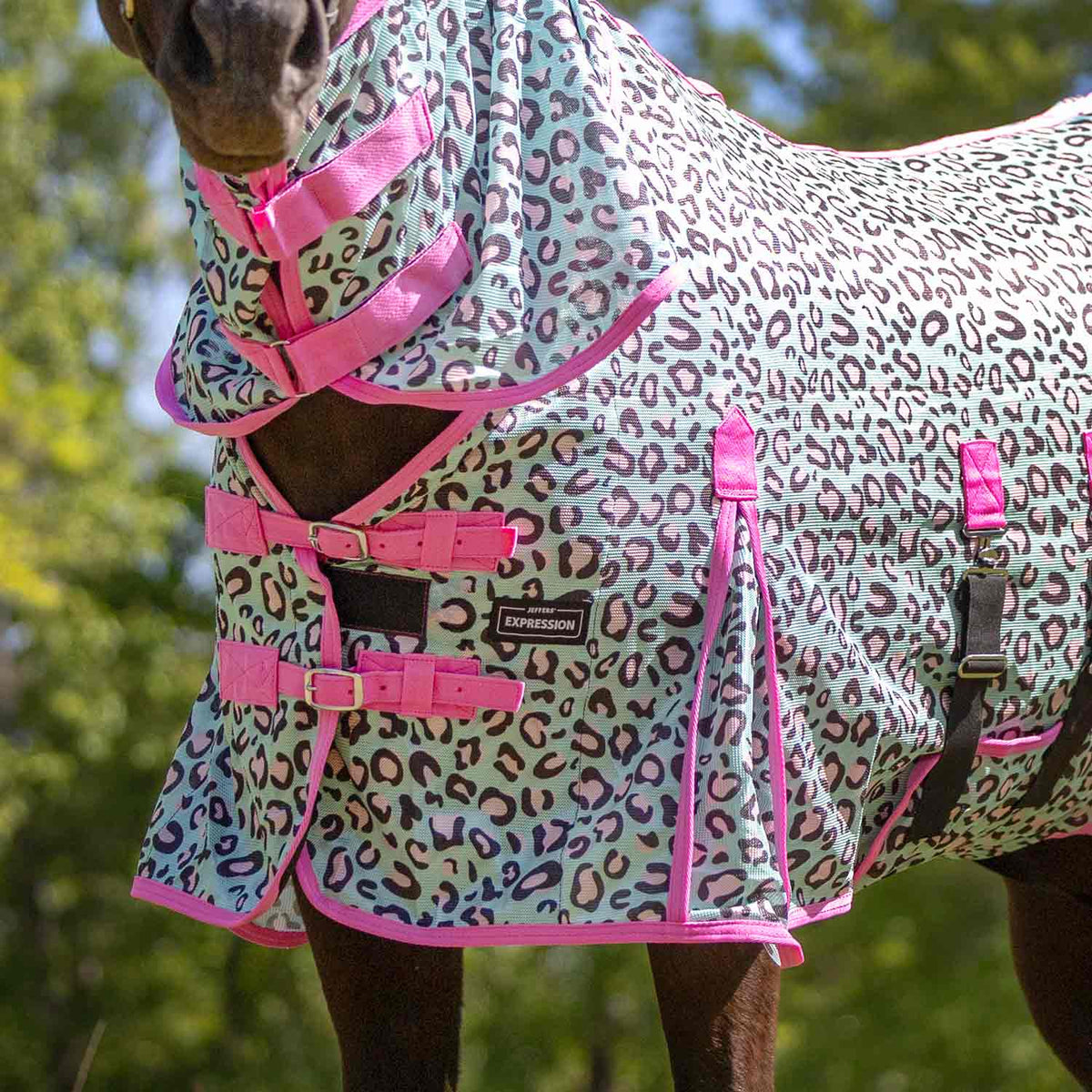 Manta antimosquitos Jeffers Expression Softmesh con cubrecuello para caballo