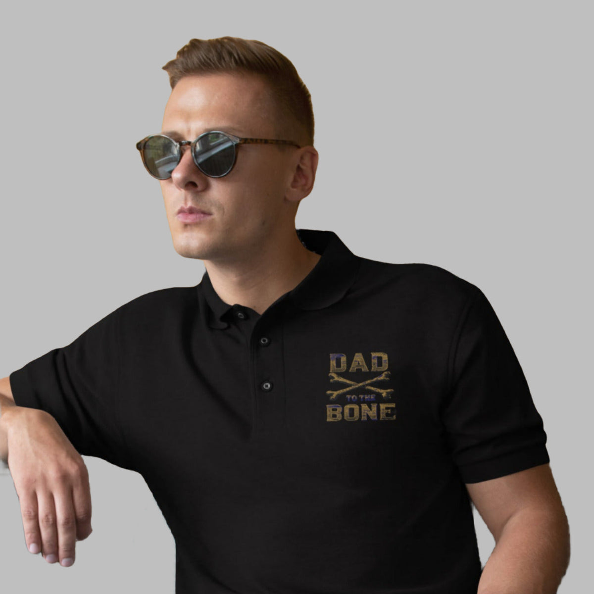 Dad to the Bone Men's Premium Polo Shirt