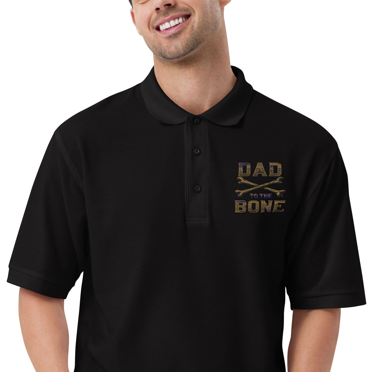 Dad to the Bone Men's Premium Polo Shirt