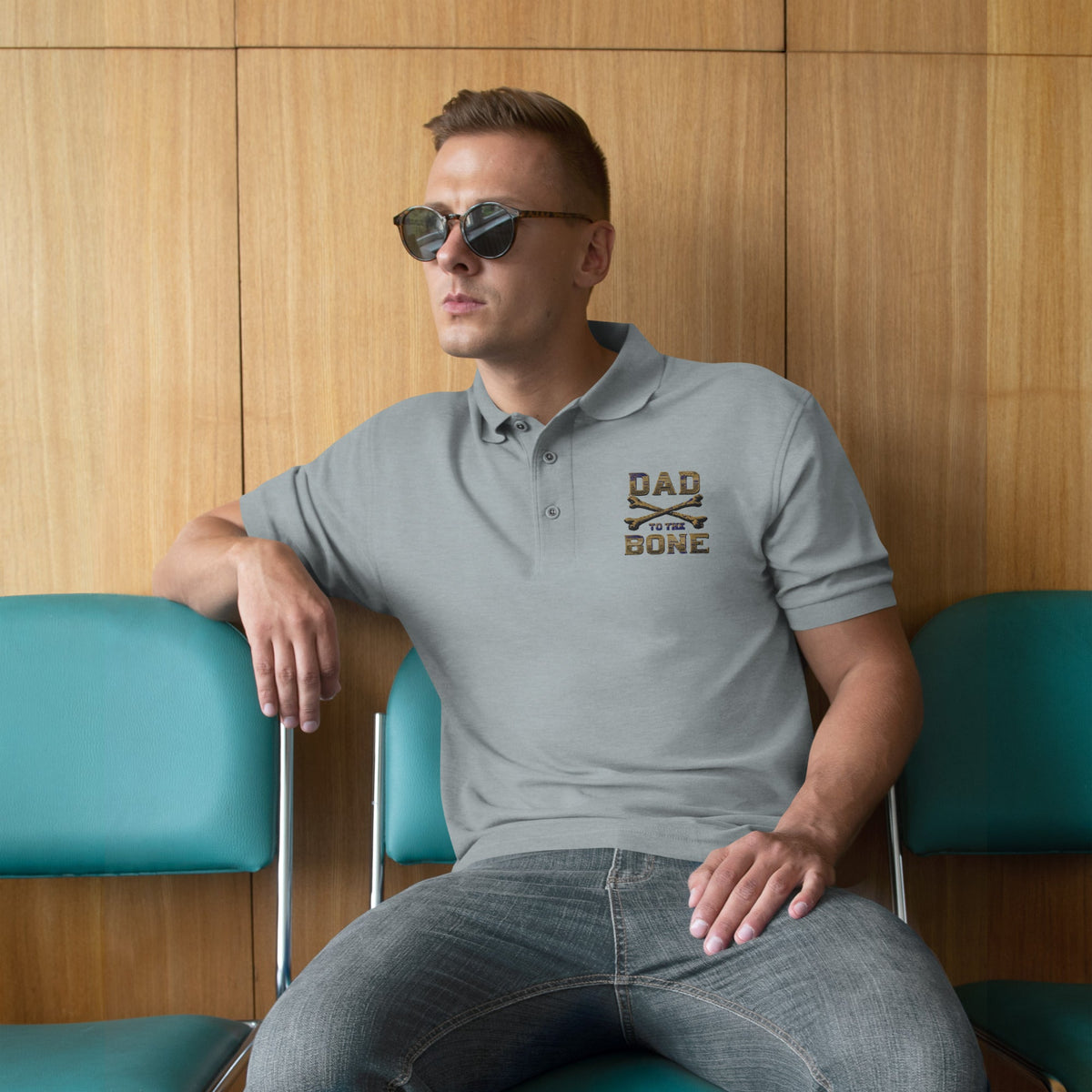Dad to the Bone Men's Premium Polo Shirt