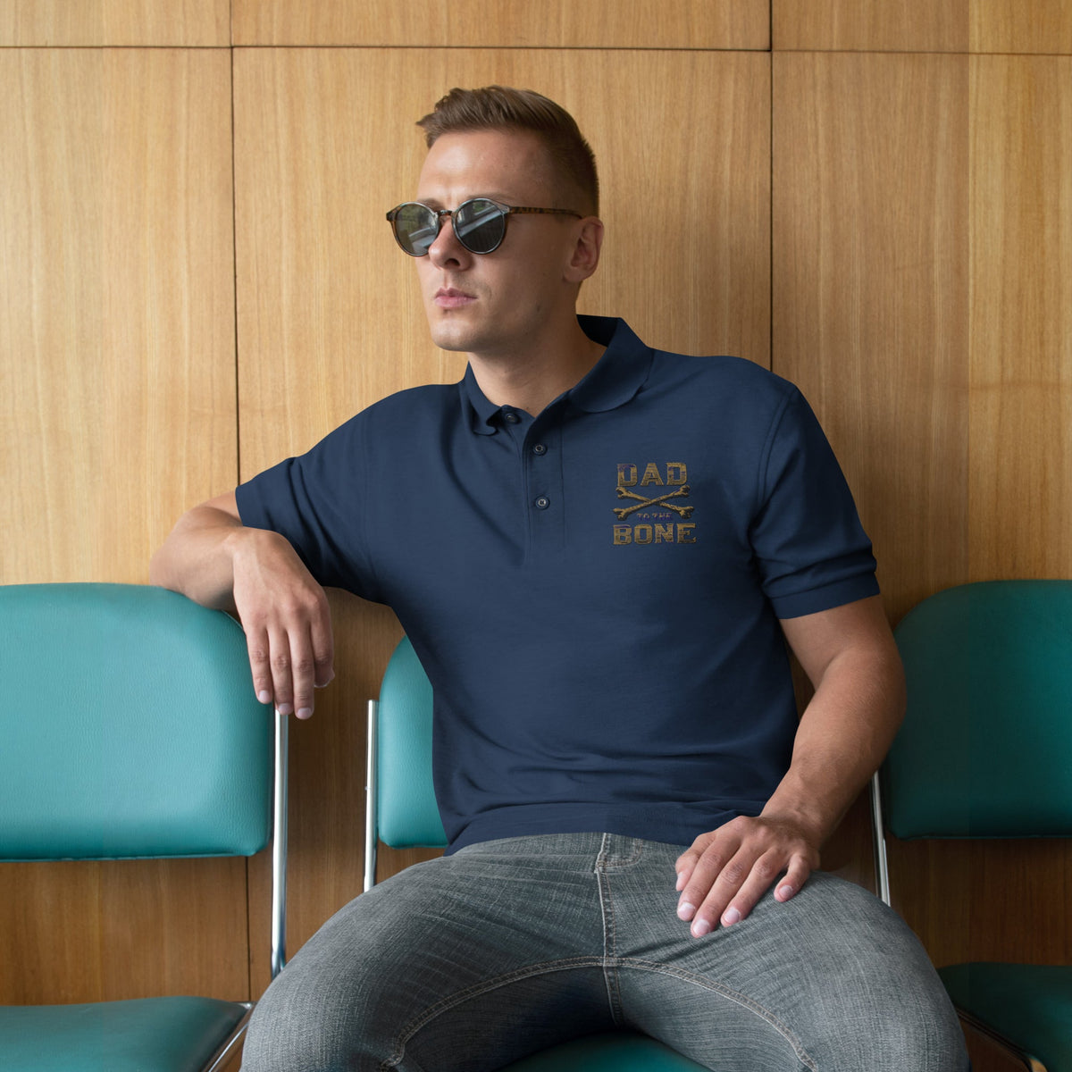Dad to the Bone Men's Premium Polo Shirt