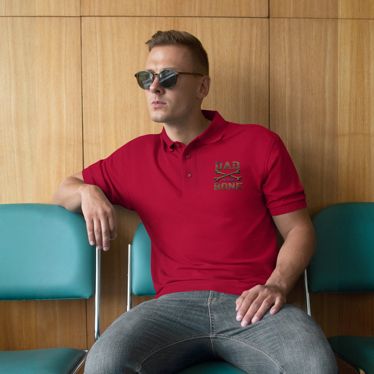 Dad to the Bone Men's Premium Polo Shirt