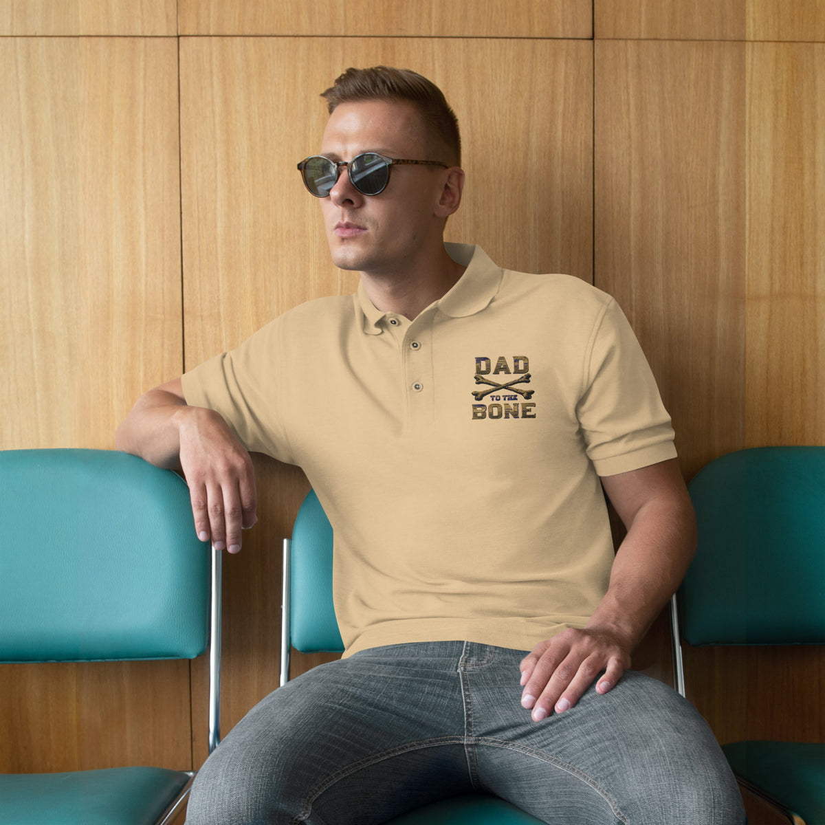 Dad to the Bone Men's Premium Polo Shirt