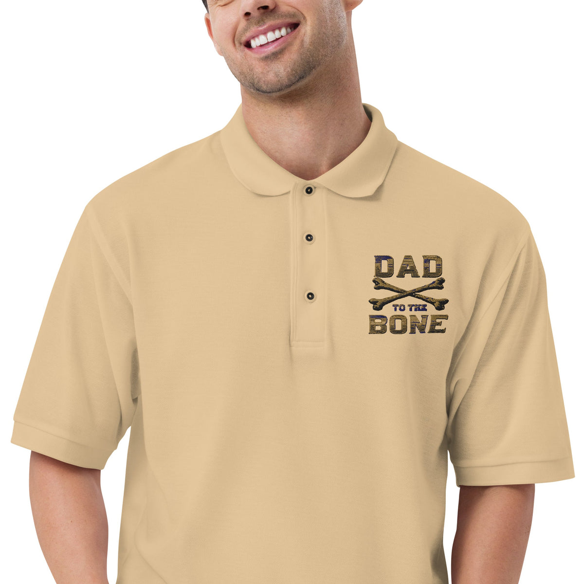 Dad to the Bone Men's Premium Polo Shirt
