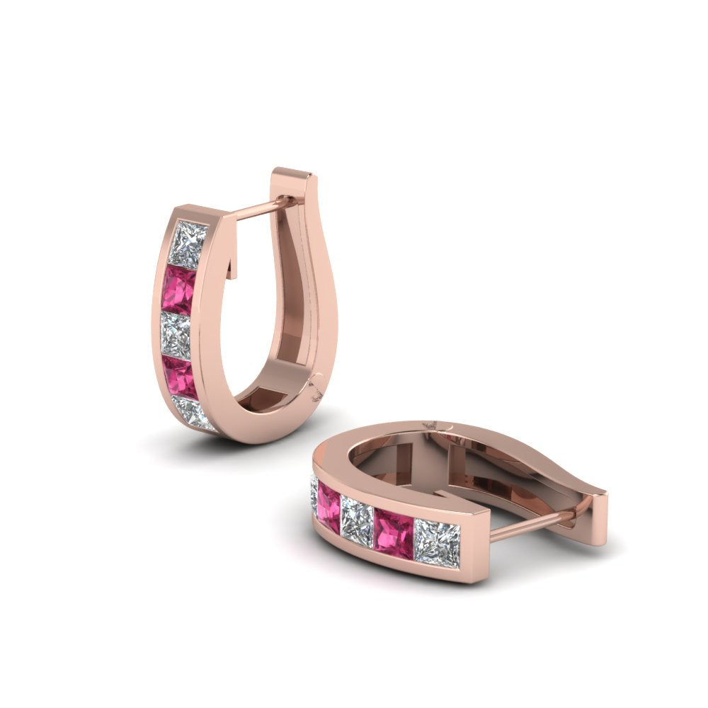Channel Set Huggie Hoop Earring