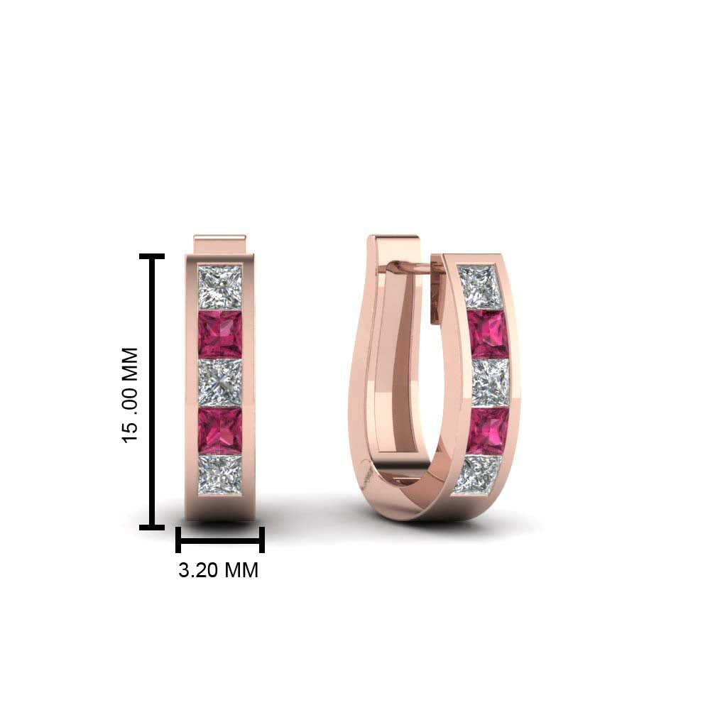 Channel Set Huggie Hoop Earring