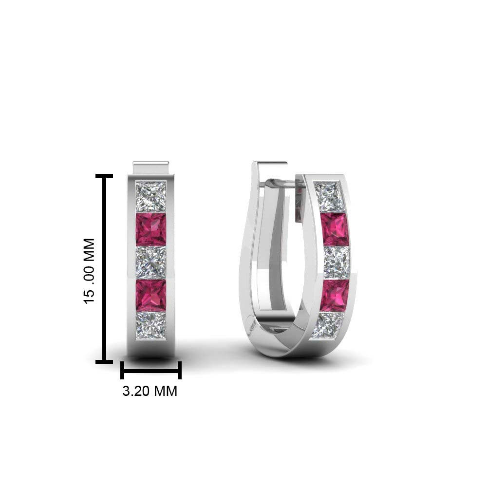 Channel Set Huggie Hoop Earring