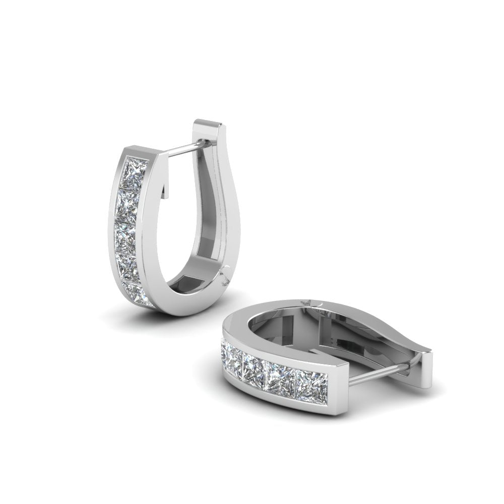 Channel Set Huggie Hoop Earring