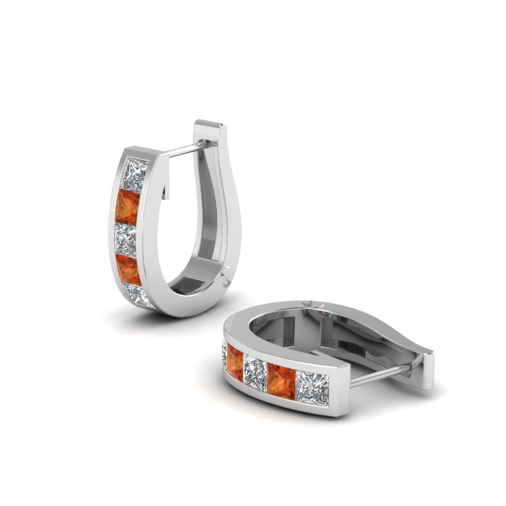 Channel Set Huggie Hoop Earring