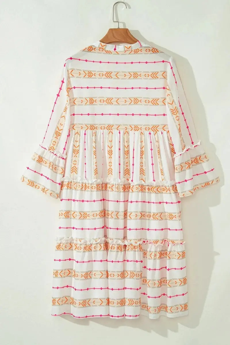 Dresses Trendsi Printed Ruffle Dress Women's Casual Loose Fit Dress - Effortless Style