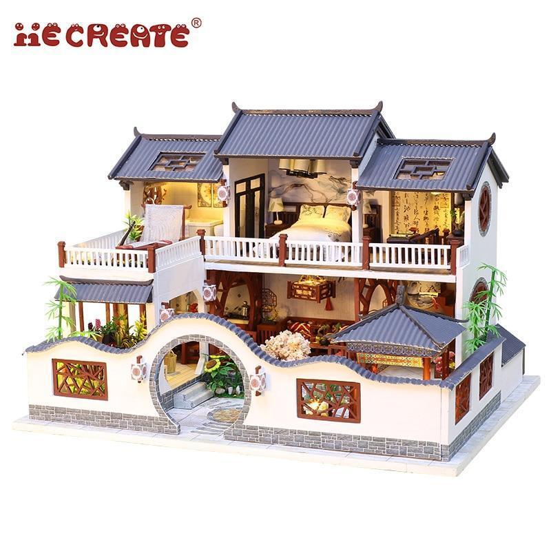 Kit de casa de muñecas de mansión china