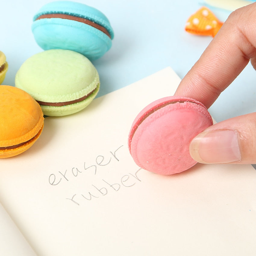 Set de gomas de borrar con forma de macarrón