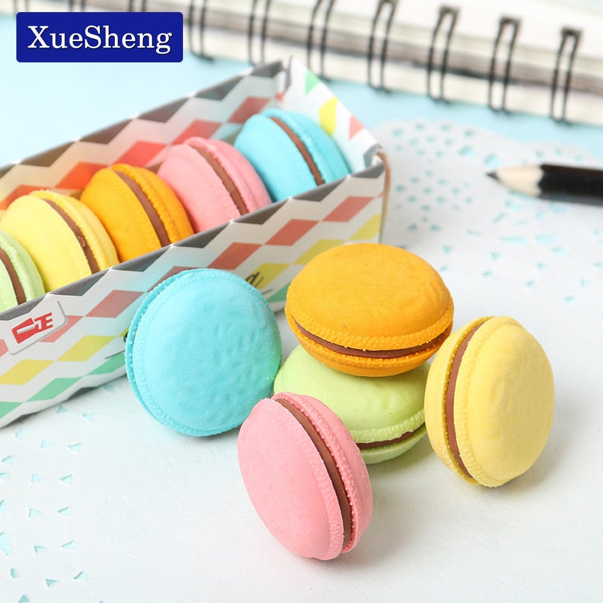 Set de gomas de borrar con forma de macarrón