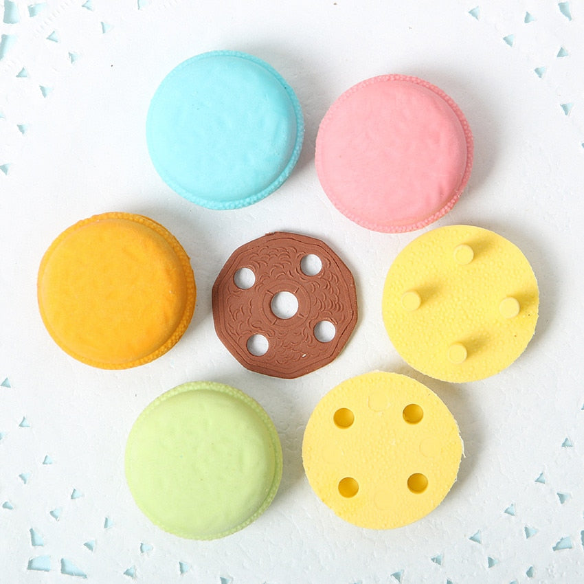 Set de gomas de borrar con forma de macarrón