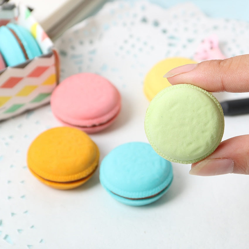Set de gomas de borrar con forma de macarrón