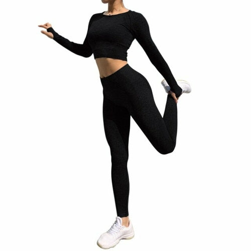 Conjunto deportivo de 2 piezas sin costuras FlexFit para mujer
