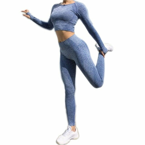 Conjunto deportivo de 2 piezas sin costuras FlexFit para mujer