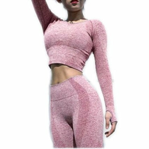 Conjunto deportivo de 2 piezas sin costuras FlexFit para mujer