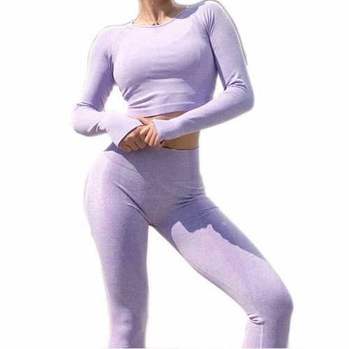 Conjunto deportivo de 2 piezas sin costuras FlexFit para mujer
