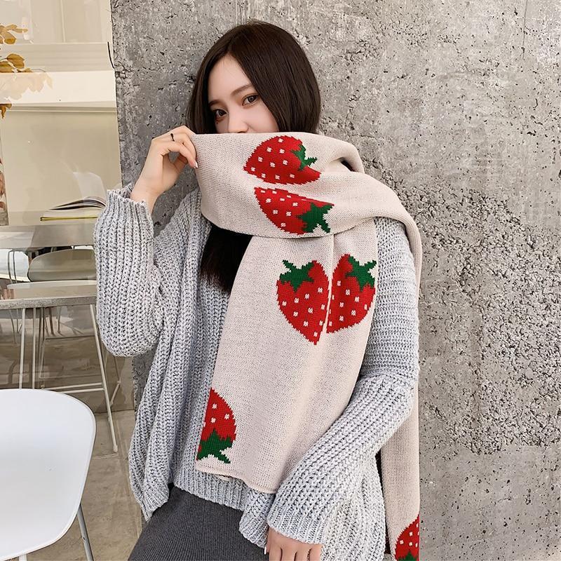 Pañuelo estampado de fresas