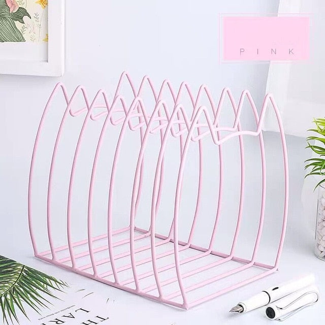 Organizador de escritorio de metal con forma de gato