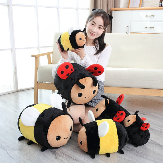 Peluche de mariquita y abeja