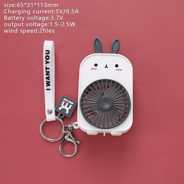 Ventilador de bolsillo de conejo Kawaii