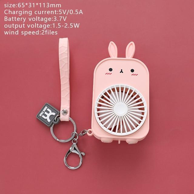 Ventilador de bolsillo de conejo Kawaii